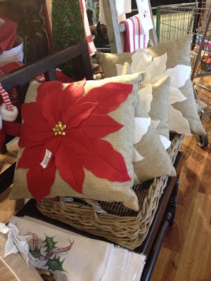 Poinsettia pillows -- The Impatient Gardener