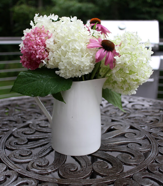 The Impatient Gardener -- The Garden Appreciation Society -- Annabelle hydrangea, Invicibelle Spirit hydrangea, echinacea