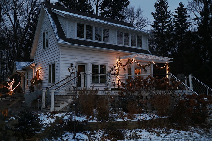 lighted house