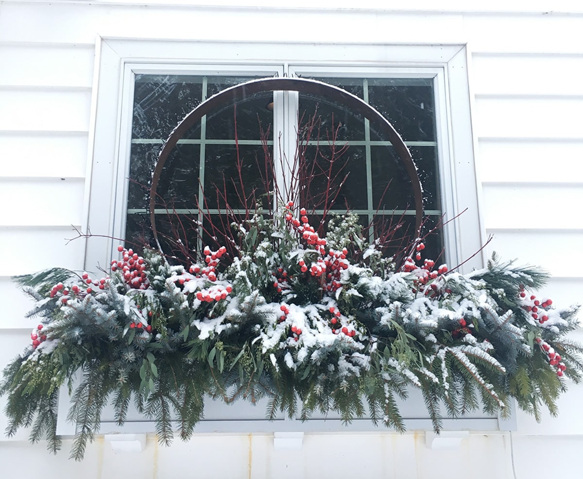 snowy christmas container