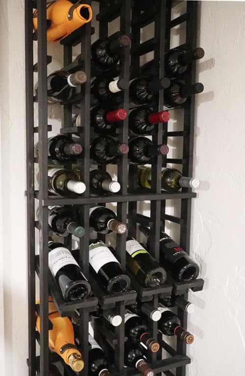 wine rack closeup