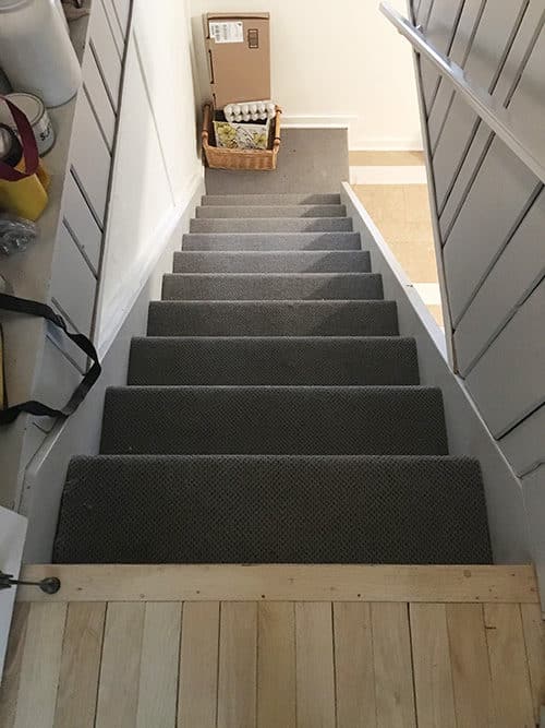 Basement stairs before