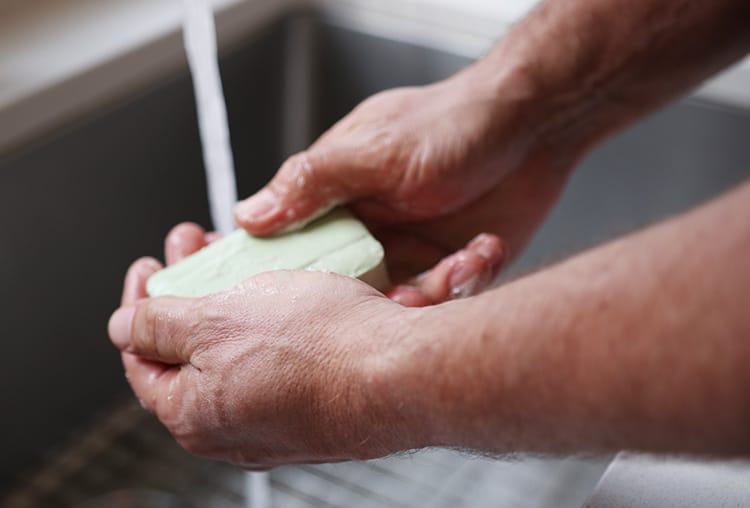 wash up with lava soap