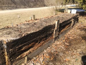 demolished raised bed garden