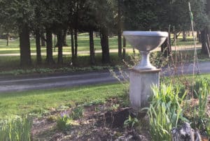 urn in garden