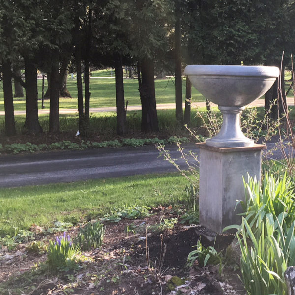 urn in garden