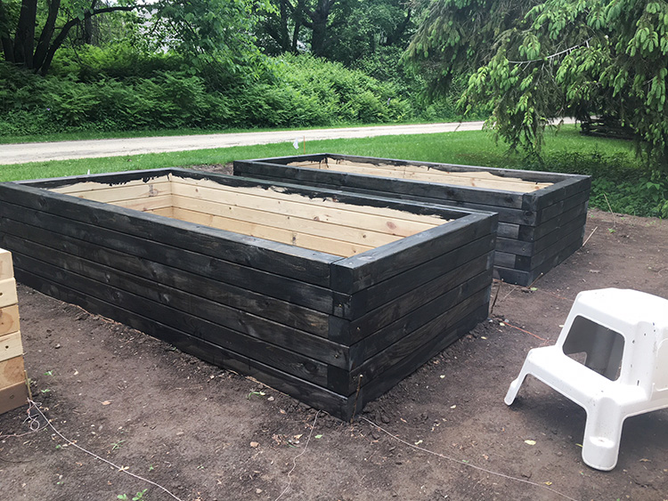 40L x 20D x 29H in. Bloomfield Wood Raised Garden Bed Crafted from Durable Fir Wood in Dark Stained Wood Legs 