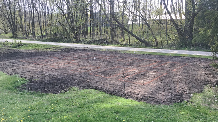 area leveled for a future vegetable garden