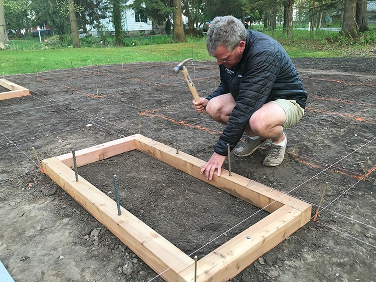 Beginning raised bed construction.