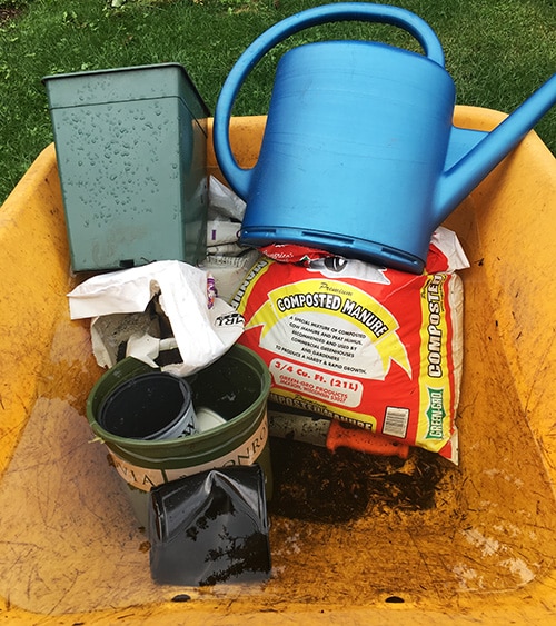 flooded wheelbarrow