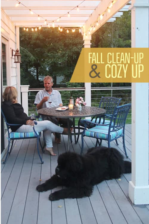 #AD #Lowespartner Cozy up an outdoor seating area with fall  with strings of café lights. Shop them here: https://low.es/2REBCEe