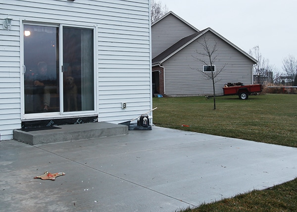 before: blank suburban patio