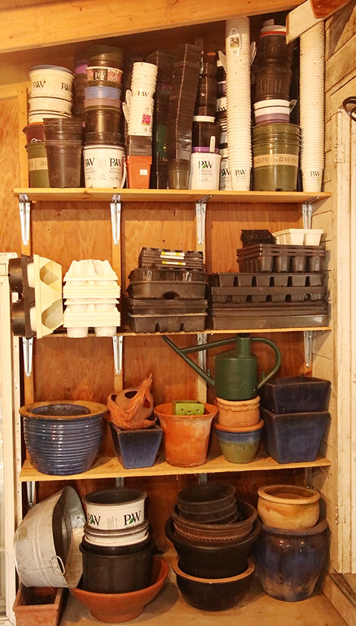 Organized pot shelves