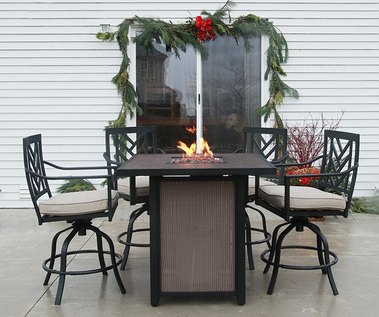 fire table patio makeover