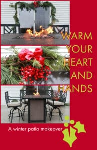 Warm your their hands and their hearts with a patio table makeover.