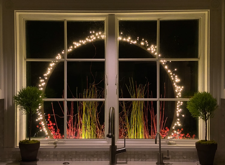 winter window box from inside