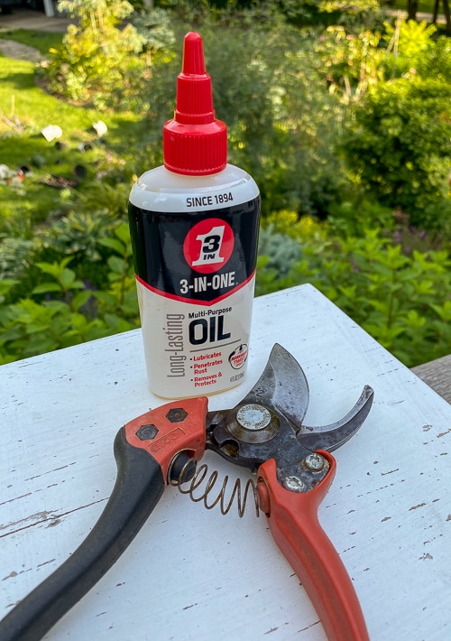 Restored pruners with muliti-purpose oil