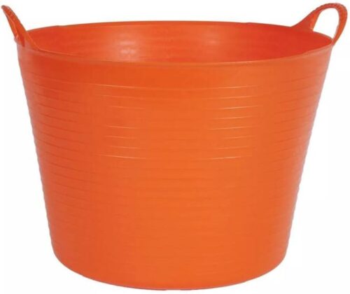 orange tub for gardening