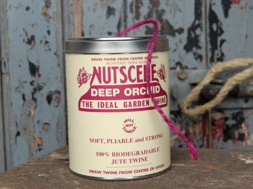 tin of pink garden twine