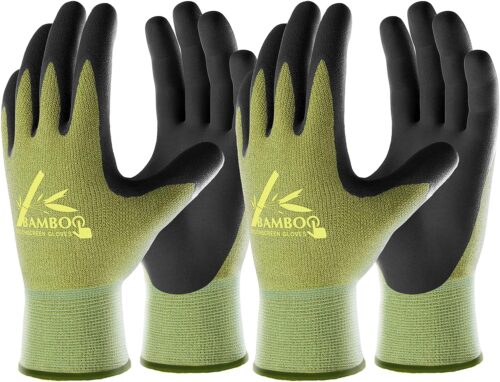 green touch sensitive garden gloves